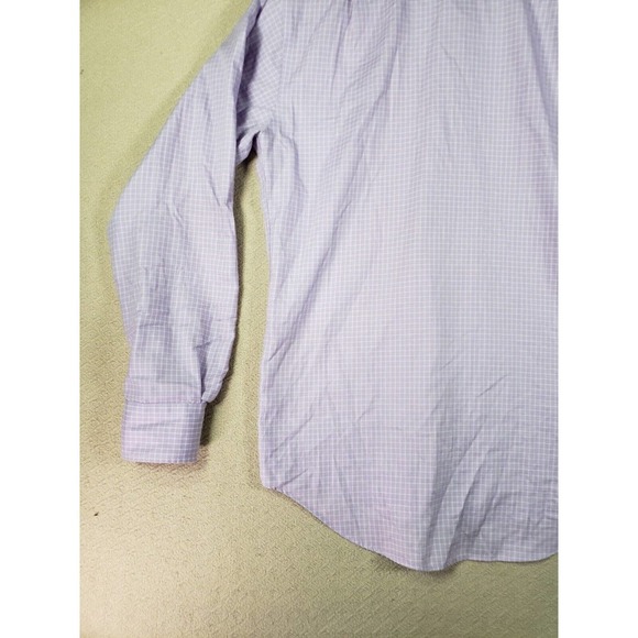 Lorenzouomo The Perfect White Shirt Mens 16 Plaid Trim Fit Button Up Long Sleeve - Picture 2 of 12